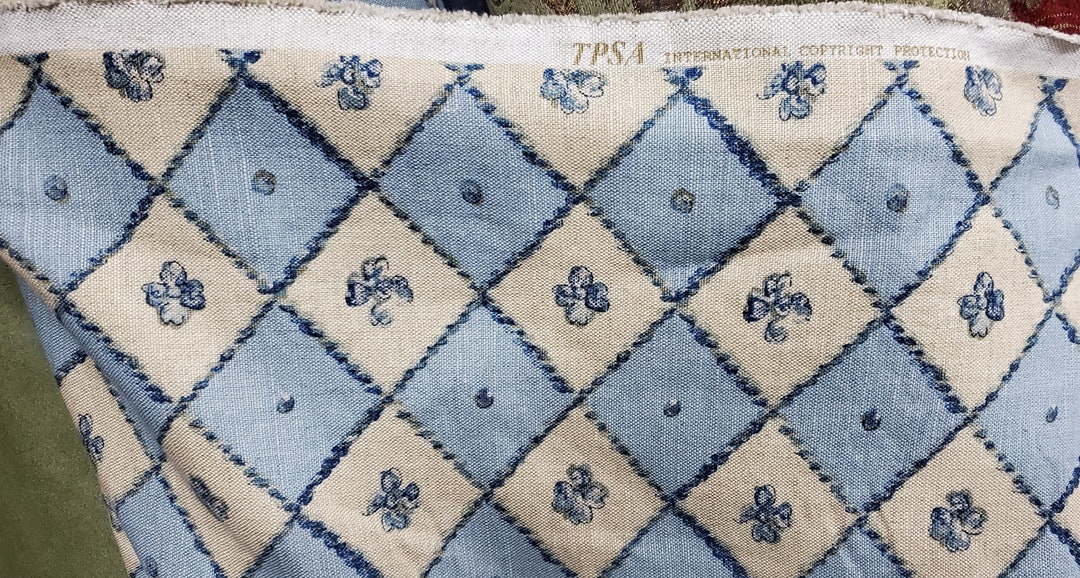 TPSA International Fabric, Vintage Floral Fabric, 54 Wide, Linen/cotton