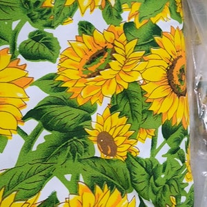 Sonnenblumen, Stoff Poly Cotton 155 cm breit (weißer Hintergrund)