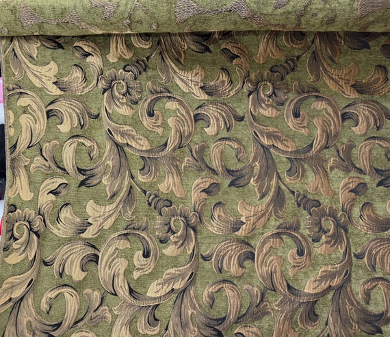 Tessuto per tappezzeria in ciniglia, damasco jacquard, floreale