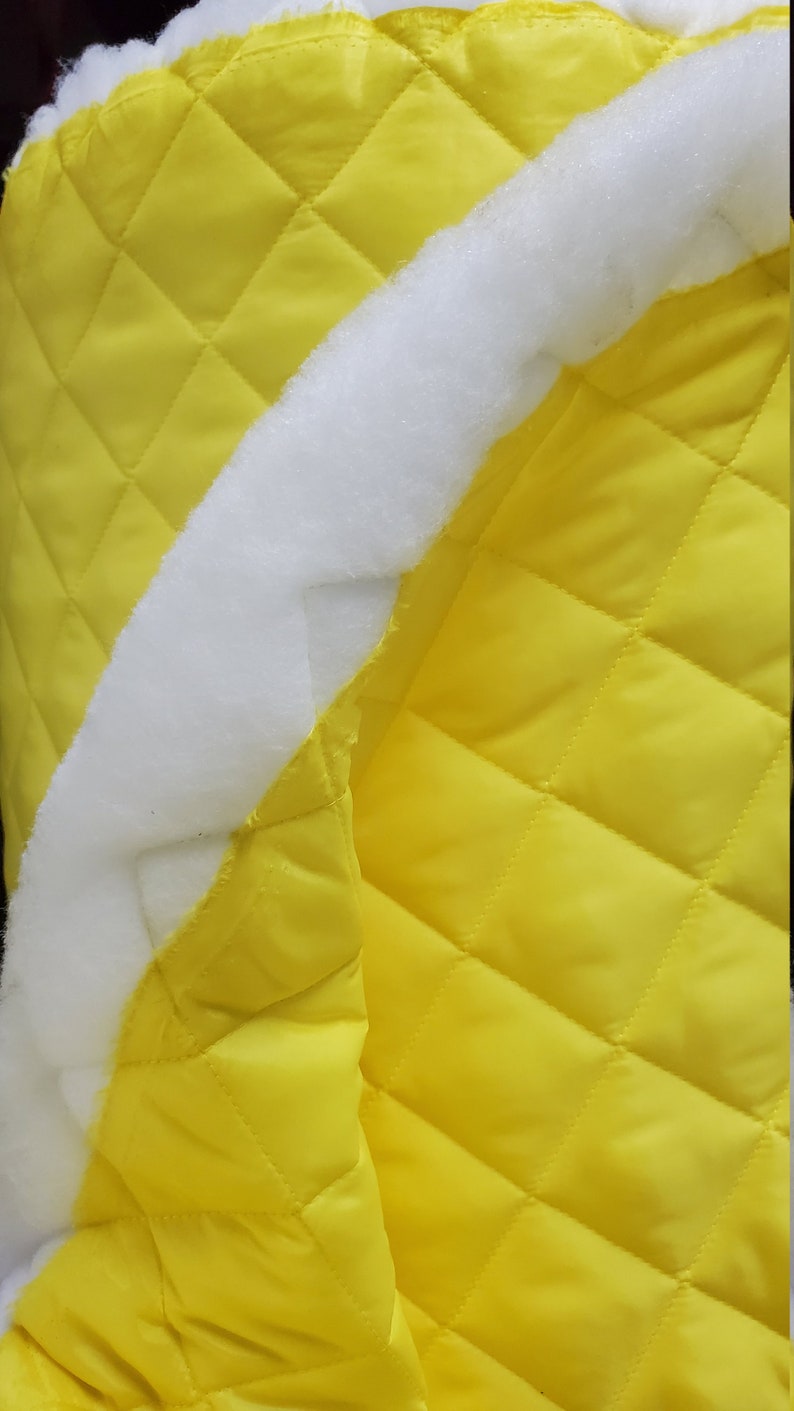Quilted Fabric Polyester Quilted Padded Lining Fabric Yellow Etsy