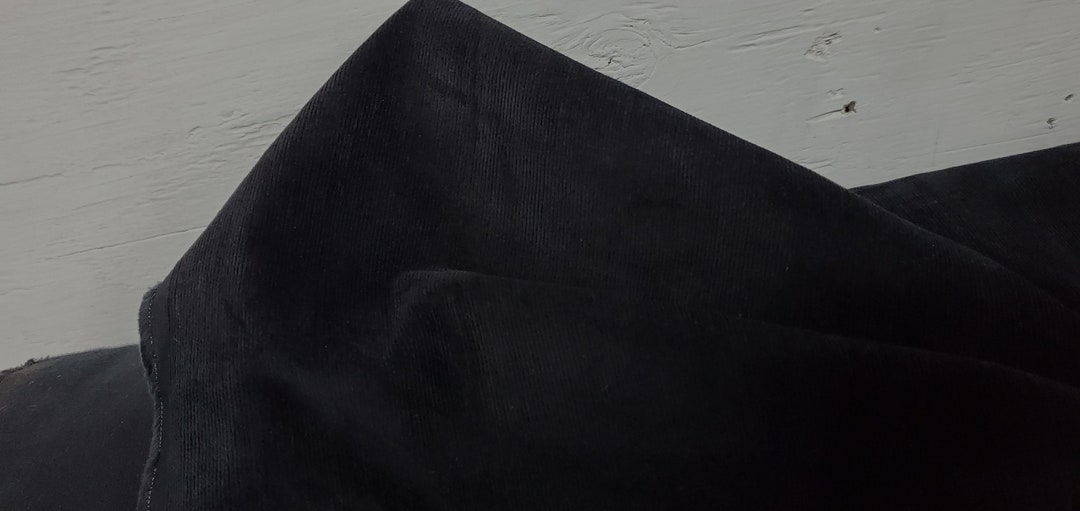 100 Cotton Velvet Upholstery Fabric by the Yard Color Black, 54 Wide