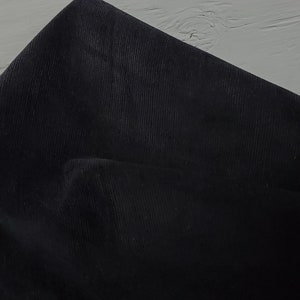 Tecido para estofamento de veludo 100% algodão da The Yard Color Black, 54 &quot;de largura.