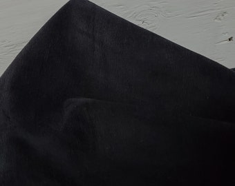100% Baumwollsamt Polsterstoff Meterware Farbe Schwarz, 139 cm breit.