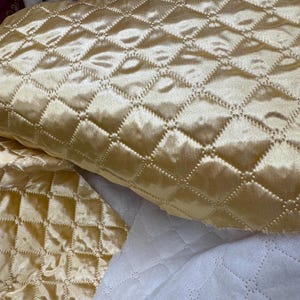 Lining Color Gold Polyester Quilted Padded Lining Fabric Light Gold Color, Sold by Yard ...