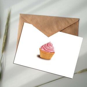 Printable Birthday Card, Cupcake Birthday Card, Digital Greeting Card ...