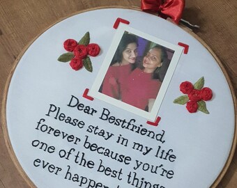 Photo and Custom Quote Hoop Art Embroidery Gift For Your Loved Ones