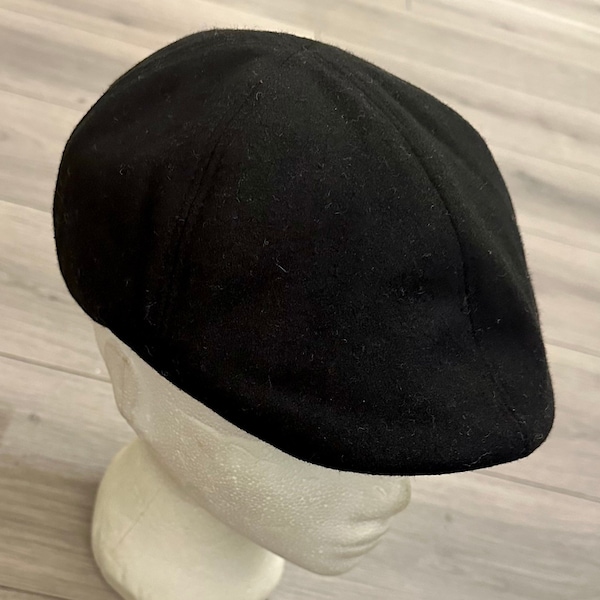 Traditional 6 Panels Flat Caps, Plain Color Wool Blend Classic Gift Flat Caps