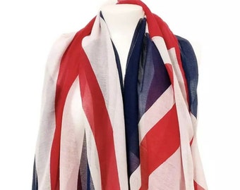 Union Jack British Flag Scarf Wrap Sarong Beach Cover-up VE Day Scarf