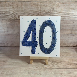 Fait main | Carte 40 ans | 40e anniversaire | Bonne quarantième carte | Toute carte d'âge | Personnalisé | Carte 40 étoiles