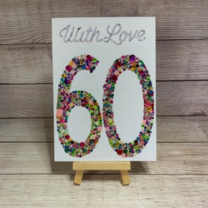 Fait main | 60e anniversaire de mariage | 60e anniversaire | Heureuse soixantième carte | Toute carte d'âge | Personnalisé | 60e carte gemme