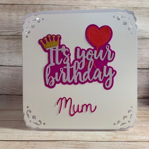 Handgemachte | Geburtstagskarte | Grußkarte | Partykarte | Personalisierte | Ballonkarte | 3D | Layered | Mama, Papa, Schwester, Bruder