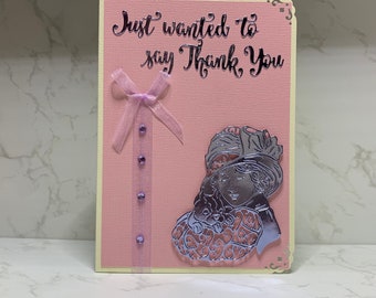 Handmade | Birthday Card | Female | Pretty | Handbag | Chic | Sparkly | Personalised | Gemstones | Thank you card | Ribbon