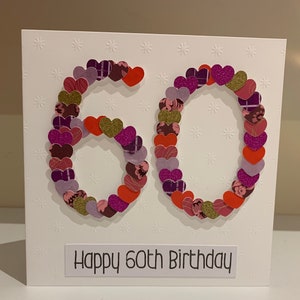 Fatto a mano / Biglietto di auguri per il 60° compleanno / Biglietto di auguri per il 60° compleanno / Biglietto per 60 anni / Biglietto per qualsiasi età / Personalizzato
