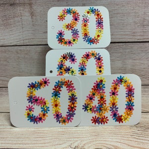 Geschenkanhänger | Alter Tags | Geburtstag Tags | Handarbeit | Paketanhänger | Jedes Alter Tags | Blumen | Personalisiert | Hübsch