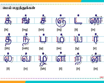 tamil alphabets worksheets for kids tamil vowels and etsy