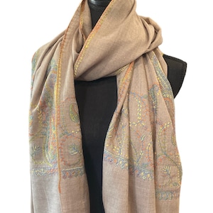 Hand Embroidered Border Shawl, Pashmina Shawl, Gifts for her