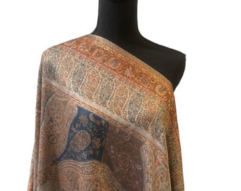 New Kani Pashmina Shawl with Gold thread( zari), Great Quality, Wedding Wrap, Shawl