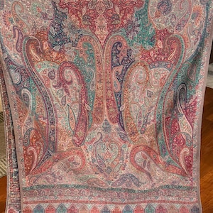 New Arrival Paisley Kani Silk Shawl,Fine Quality , Sheer Thread , PURE Pashmina, Kani Shawl