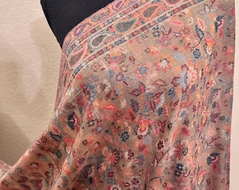 Ren Pashmina Kani-sjal: Blommig bröllopsjal