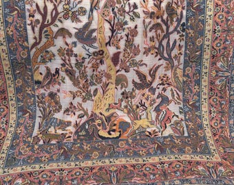 Tree of Life With Animals, Pashmina Full Sized Shawl, Wedding Wrap