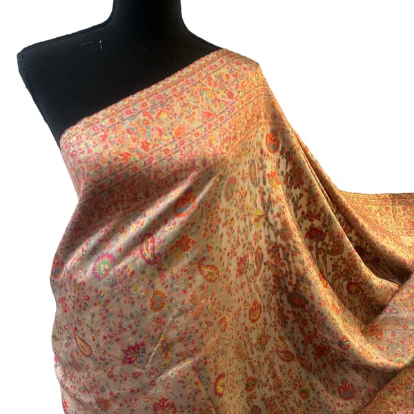 100% Pure Kani Silk Sari, Kashmiri Kani Saree