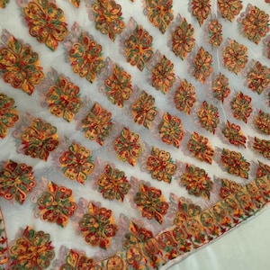 Organza Shawl,Embroidered Shawl,Wedding Wrap, Bridal gift Idea,kashmir Scarf,Mother&#39;s Day Gift