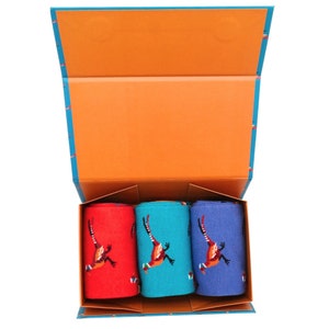 Pheasant Socks Gift Box Mens UK Size 6-11 Three Pairs Bamboo Blend Pheasants Birds