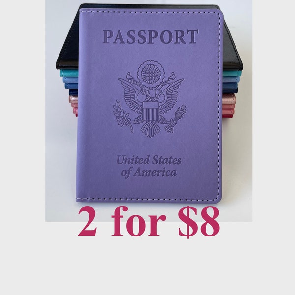 Passport & Vaccination Card Holder Passport Cover USA EMBLEM (Style 12) Gift Ideas Travel Accessories Holiday Gift Ideas Wedding Gift Ideas