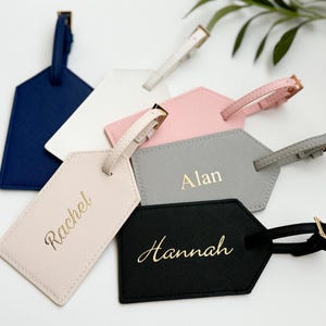 Personalized PU Leather Luggage Tag: Travel Gift, Wedding Favor