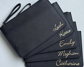 Personalized Two Sizes Clutch Bag with a matching keychain Gift Ideas Bridesmaid Gift Maid of Honor Gift Personalized Gift Wedding Favors
