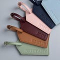 Blind-Embossed Personalized Luggage Tag Saffiano PU Leather Travel Gift product logo
