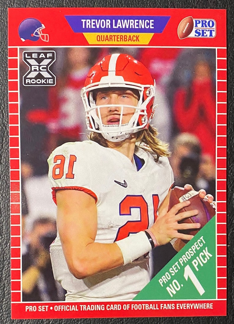 2021 Leaf Pro Set Reverse PS1 Trevor Lawrence Rookie Card Etsy