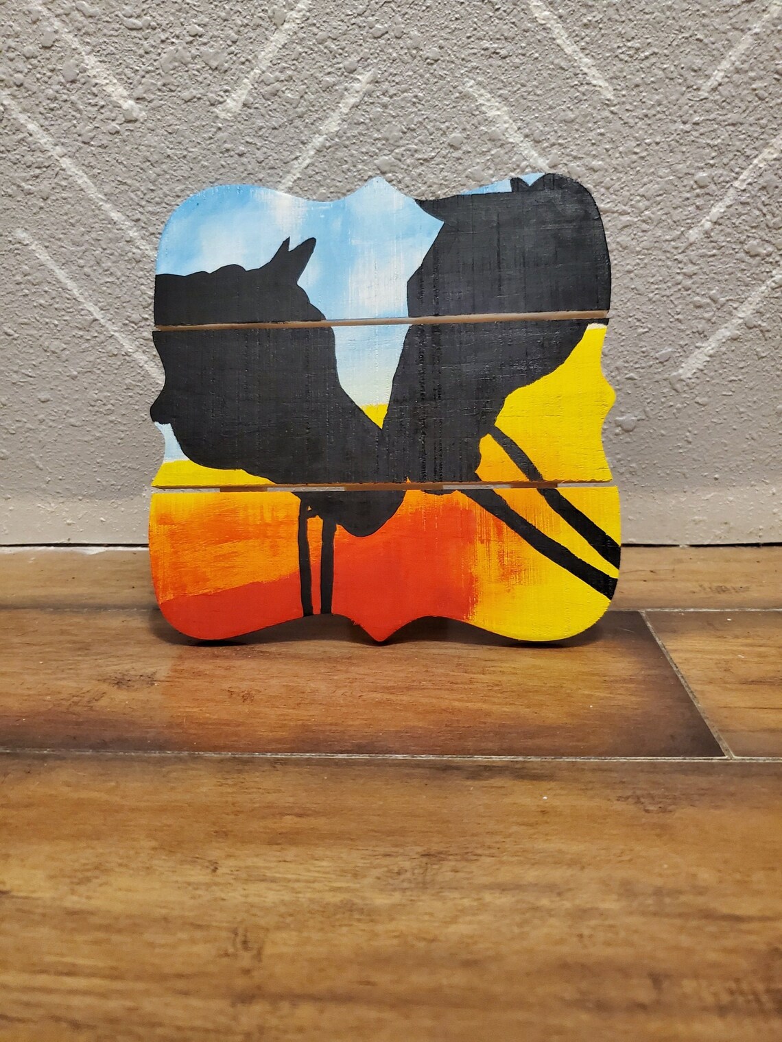 Hand painted acrylic on wood easel back Horses Etsy