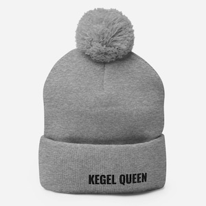 KEGEL QUEEN Embroidered Pom-Pom Beanie