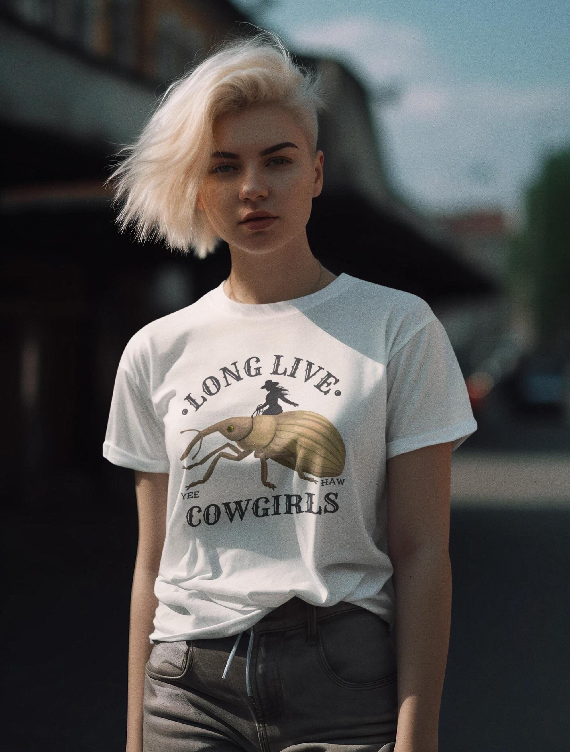 Cowgirl Riding a Weevil Adult Unisex Short-Sleeve SoftStyle T-Shirt