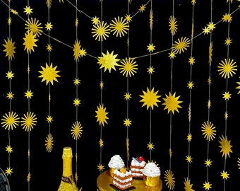 Gold Star Garland,Gold Star Banner,New Year Party Decoration,Gold Star Bunting,Twinkle Twinkle Little Star,Gold Baby Shower, Christmas Decor