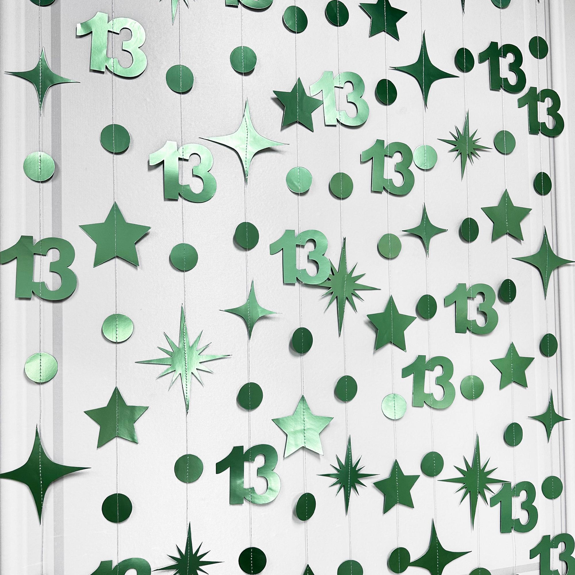 13th Birthday Party Decoration, 13th Birthday Sage Green Garland,13th