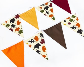 Fall Maple Leaves Banner, Thanksgiving Bunting, Fabric Pennant Garland,  Autumn Harvest Triangle Flag Banner, Outdoor Garden Hanging Decor