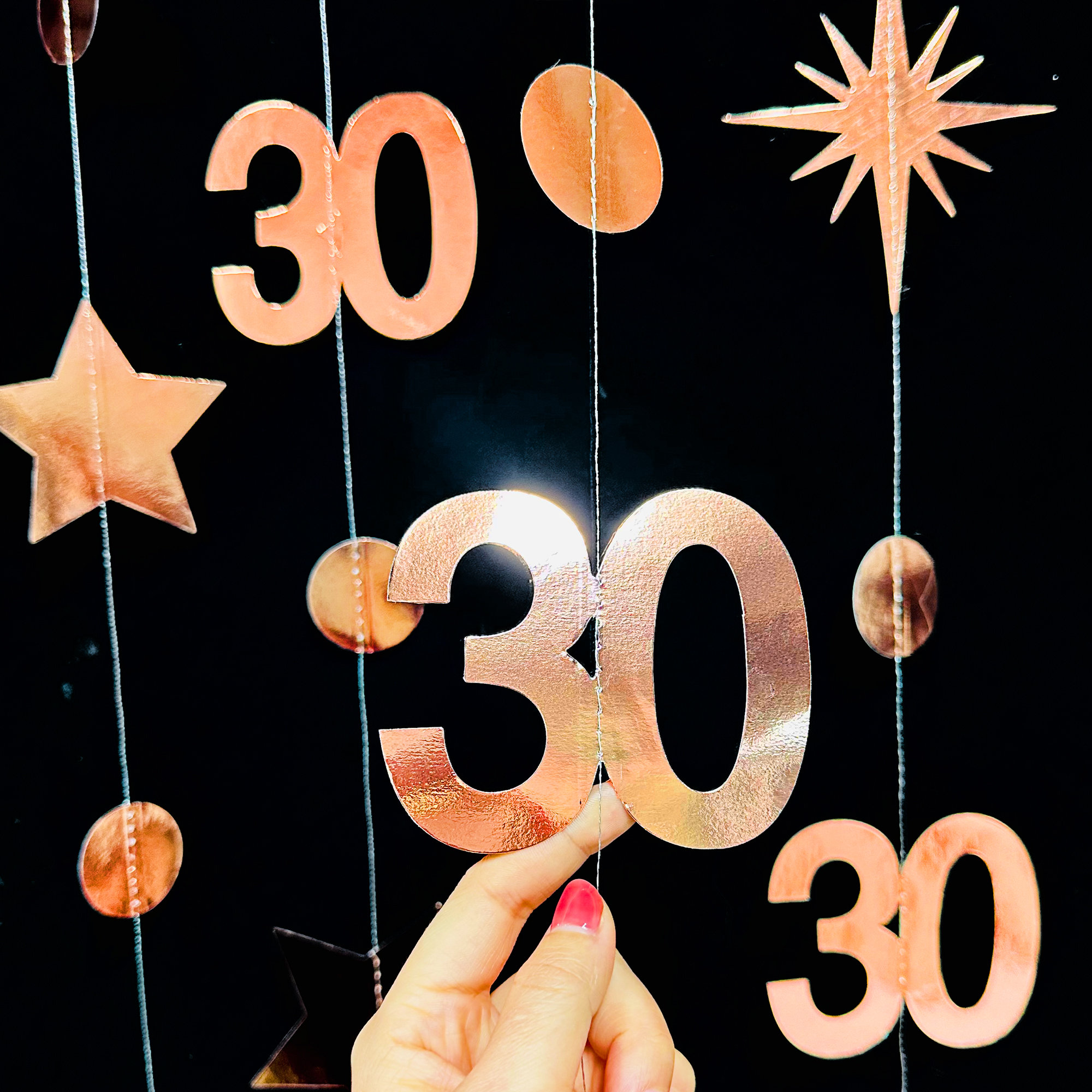 30th Birthday Party Decoration, 30th Birthday Rose Gold Garland,30th Party Decorations,30th