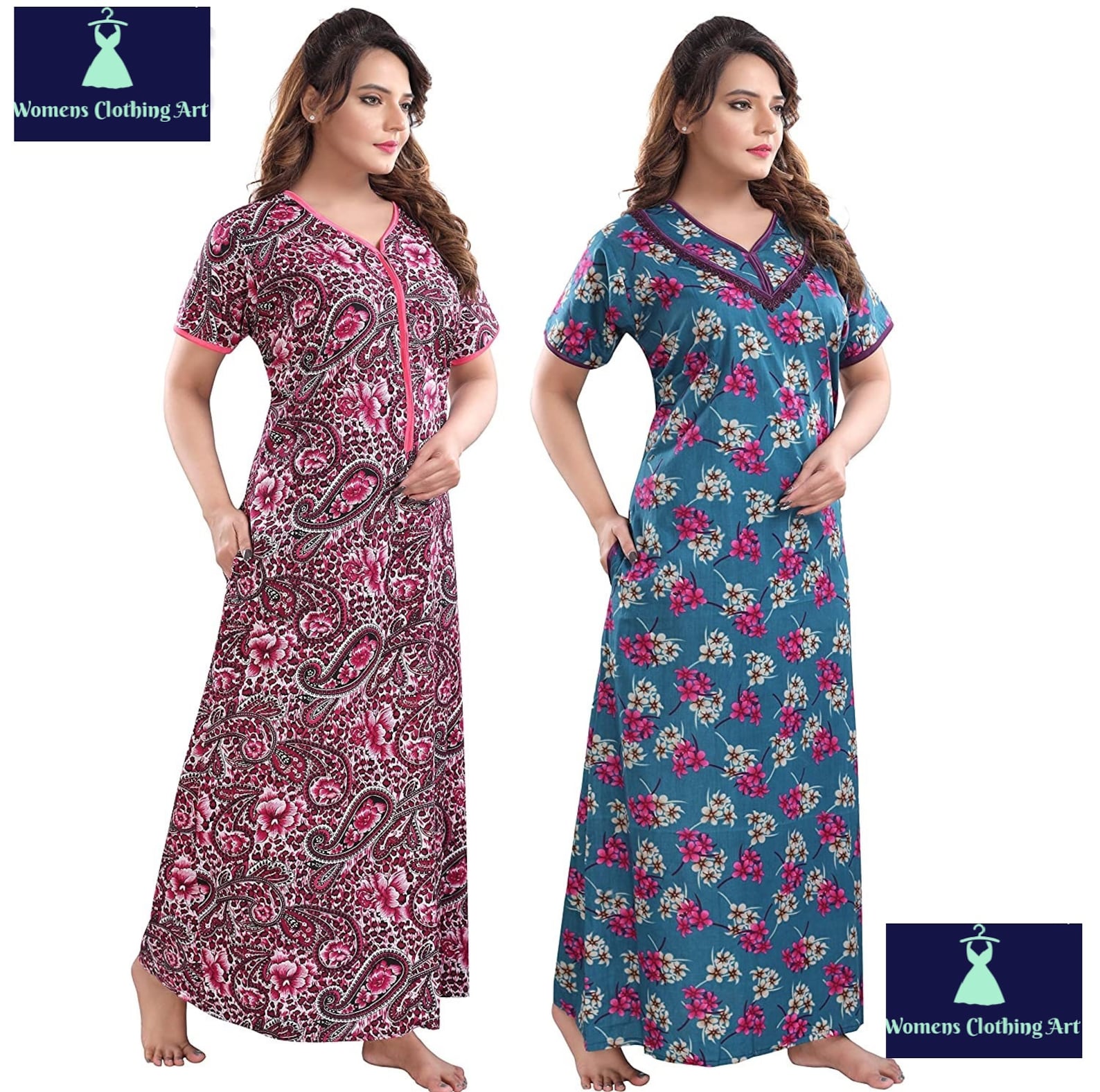 Women's Cotton Printed Maxi /Nighty/maxi for womens /night | Etsy