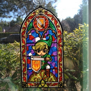 Legend of Zelda Stained Glass Style Window Hanger image 1