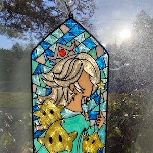 Rosalina inspirierte Prinzessin Suncatcher Ornament Fensterhänger Glasmalerei