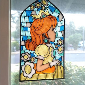 Daisy Inspired Princess Suncatcher Ornament Window Hanger Stained Glass