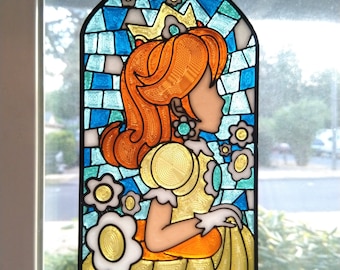 Daisy Inspired Princess Suncatcher Ornament Window Hanger Stained Glass Style