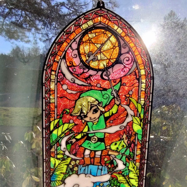 Legend of Zelda Wind Waker Stained Glass Style Window Hanger