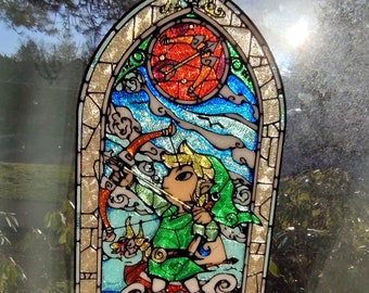 Legend of Zelda Wind Waker Bow Stained Glass Style Window Hanger