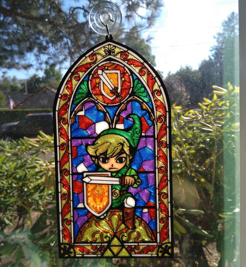 Legend of Zelda Stained Glass Style Window Hanger image 1