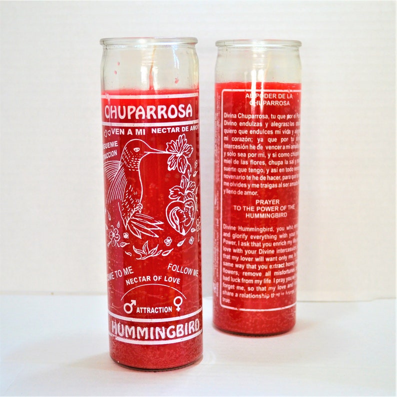 Chuparrosa Veladora Preparada Ritual Para El Amor Oracion Y Curada a Su Nombre 7 dagars Ljus Botanica Andlig Healing Limpieza Espiritual bild 5