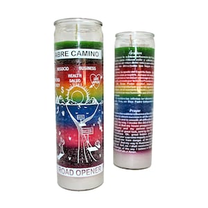 Abre Caminos 7 Colores Preparada Ritual Veladora Road Opener Buena Suerte Proteccion Good Luck Protection Preparada a su nombre