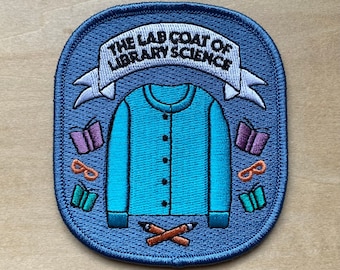 Lab Coat of Library Science Embroidered Patch - for librarians and library lovers